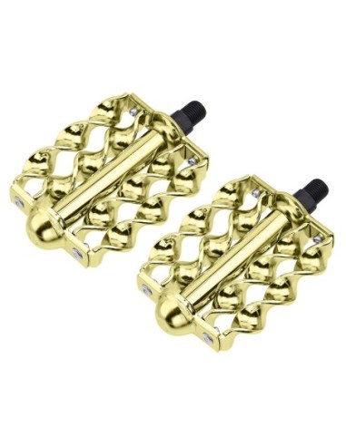 Double Flat Twisted Pedals 1/2 Gold.